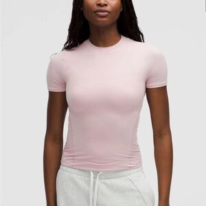 Lululemon Wundermost Ultra Soft Nulu Crewneck Shirt Size L in Pink Haze